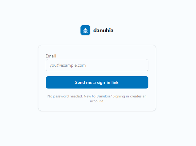 Sign in to Danubia with your email